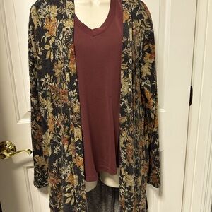 Maurice’s Floral fall colors open Cardigan NWT